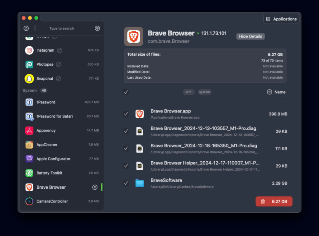 Pearcleaner - 免费免费免费 - 体积仅 210KB 的卸载工具 2 1747705751 image